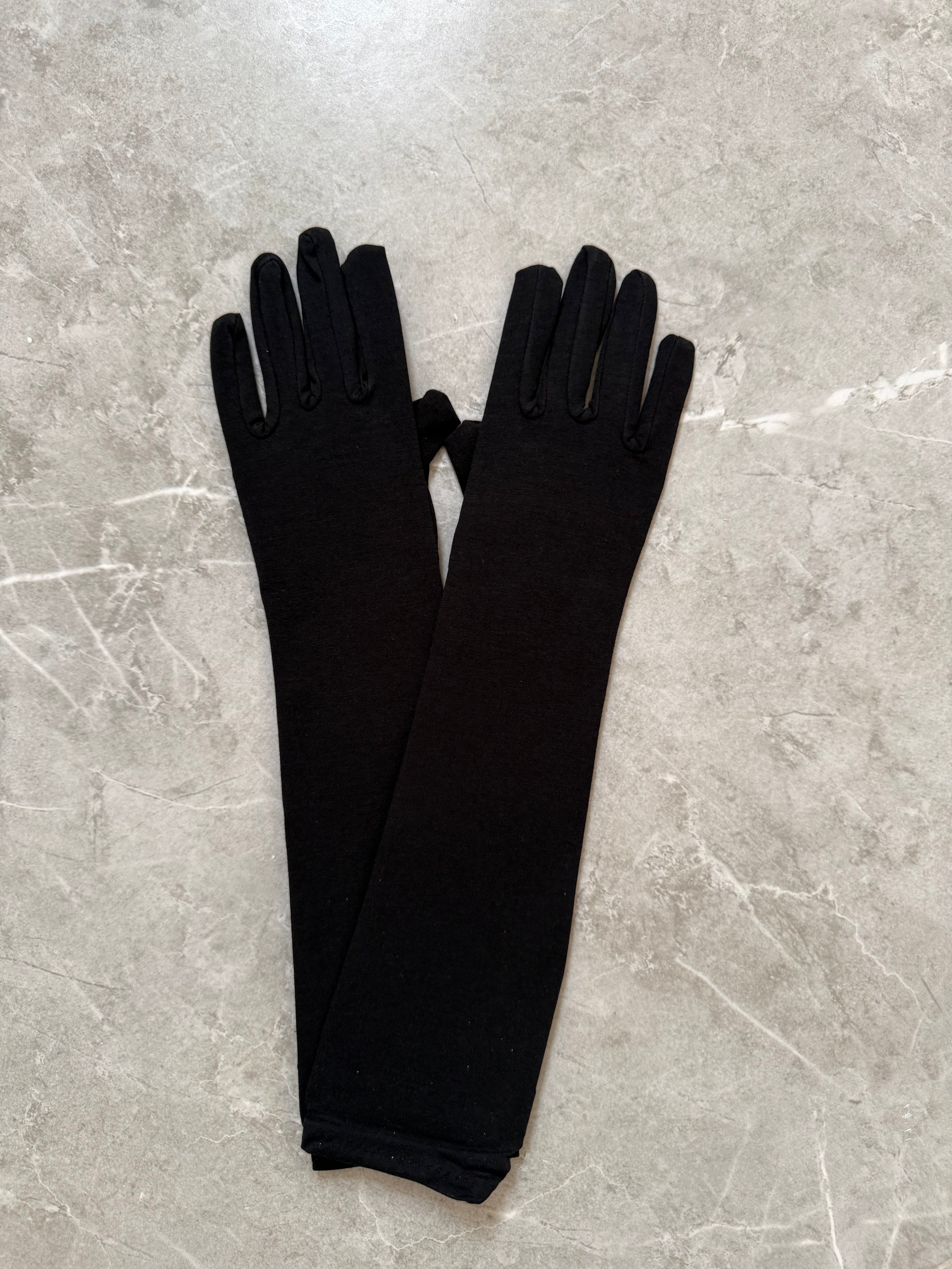 Gants Longs Noir Simple - 𝒯𝒶𝒸𝓉𝒾𝓁𝑒